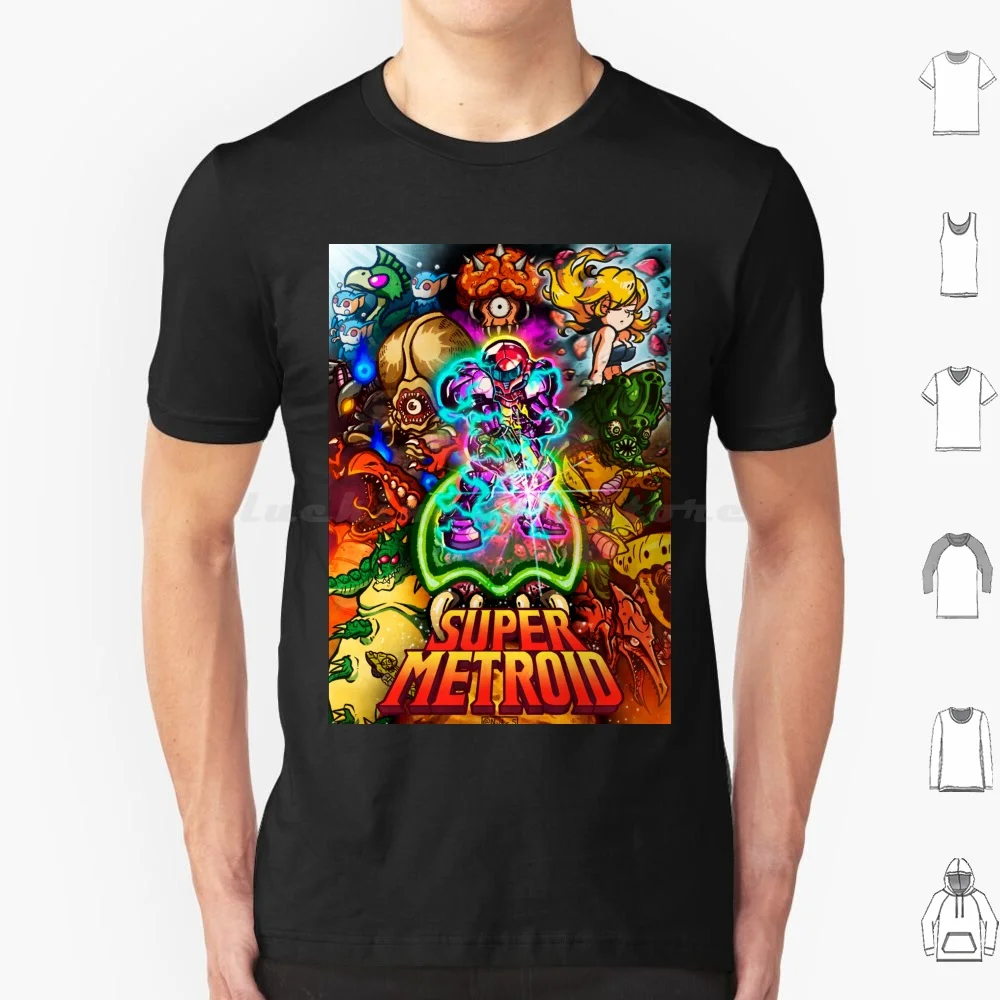 Maglietta Super Metroid Illustration 6Xl Cotton Cool Tee Metroid Super Metroid Samus Samus Aran Samus Metroid Metroid Samus