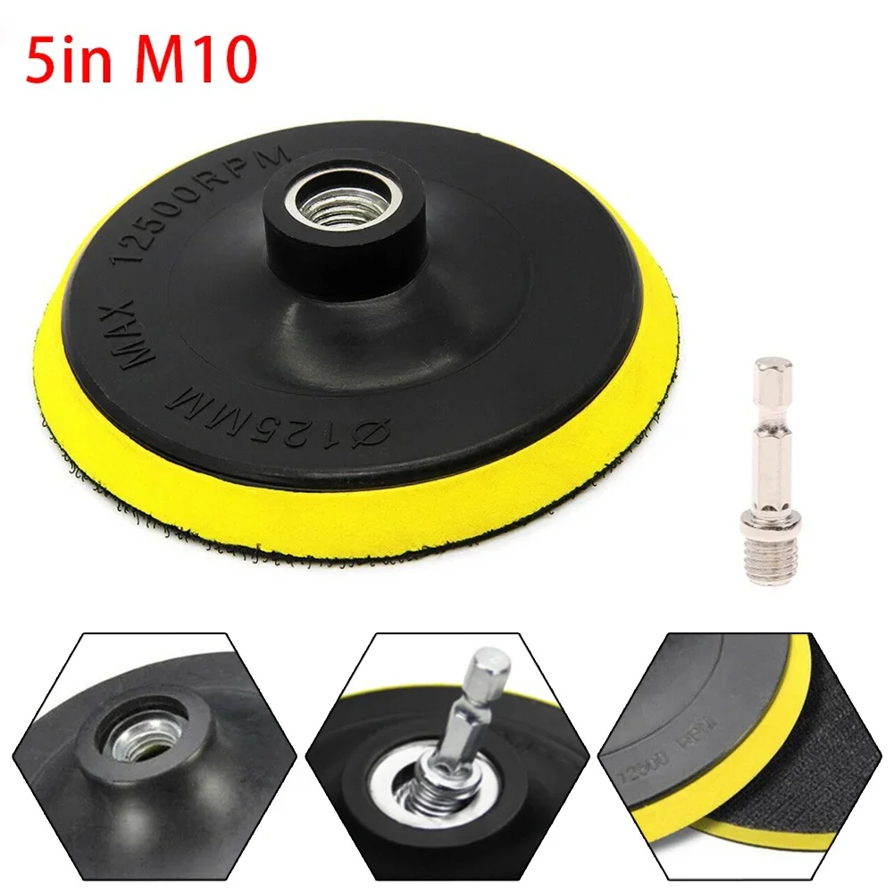 

125mm Polishing Pad M10 Connecting Rod Set Hook And Loop Buffing Wheel Backing Pad For Metal Glass Ceramic Marble Polishing