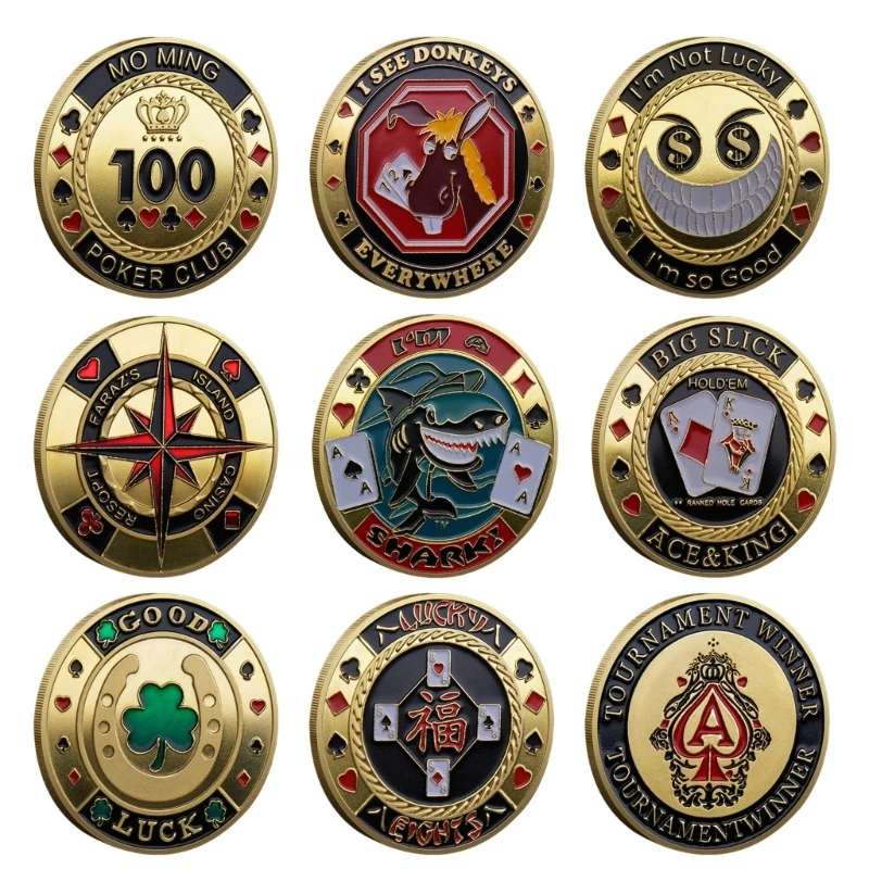 Chip Coins Metal Guard Coins Collectibles Souvenir Chip Casino Dealer Tokens Souvenir Collectible Gifts 54DE poker chips