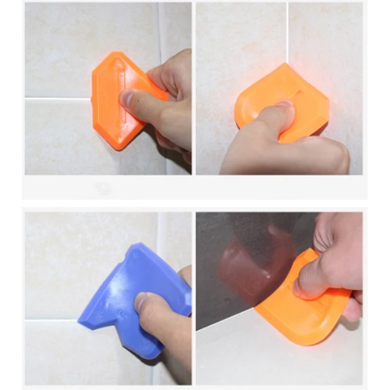 

4pcs Silicone Sealant Spreader Spatula Scraper Plastic Home Cleaning Hand Spatula Window Caulking Finishing Sealant Grout Tool