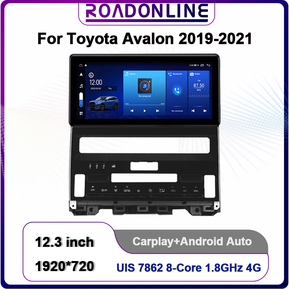 For Toyota Avalon 2019 2021 12.3 inch car radio Android 10 1920*720 6GB