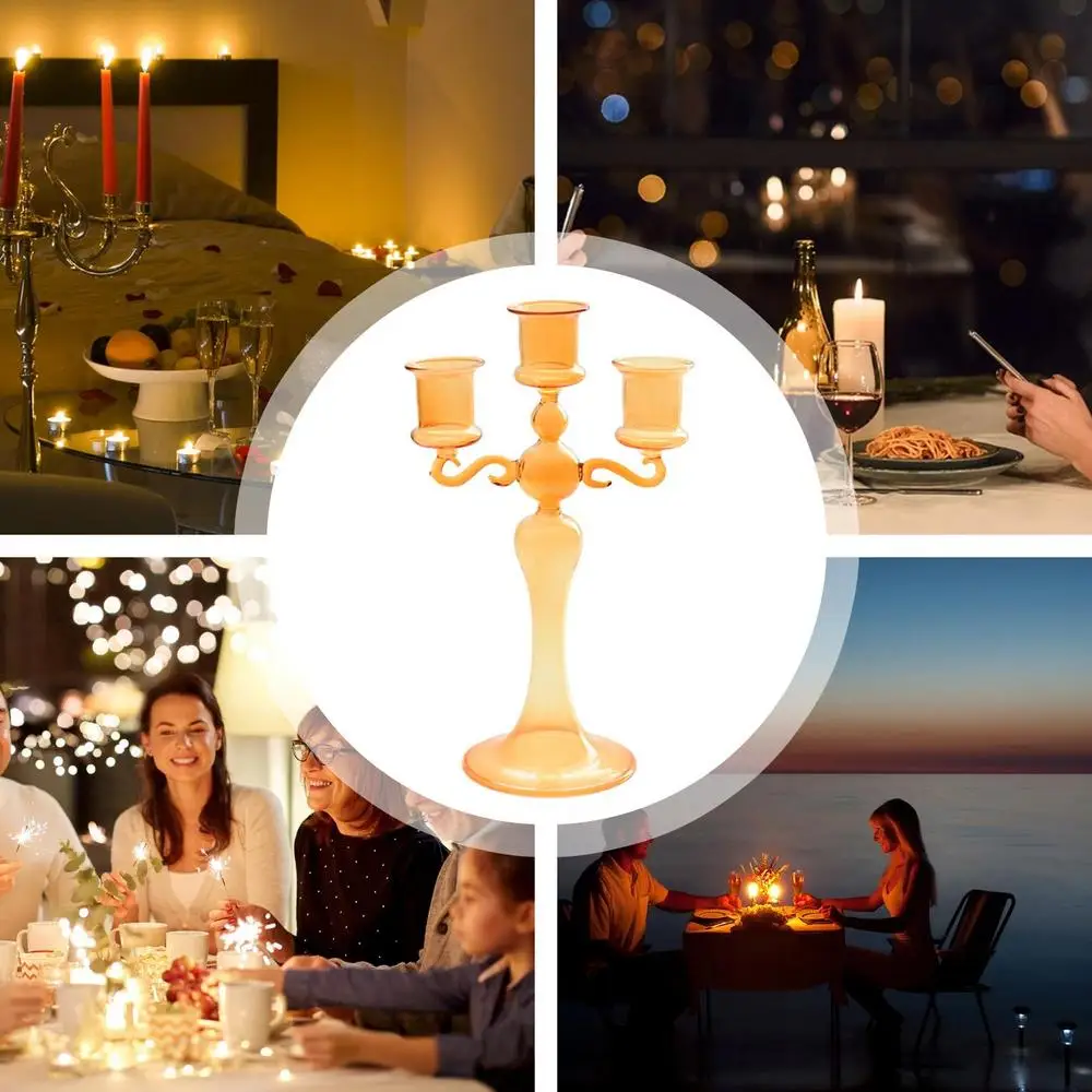 Retro 3 Heads Candle Holders Candlestick for Home Decoration Holiday Candle Stick Wedding Christmas Candle Holder Centerpieces