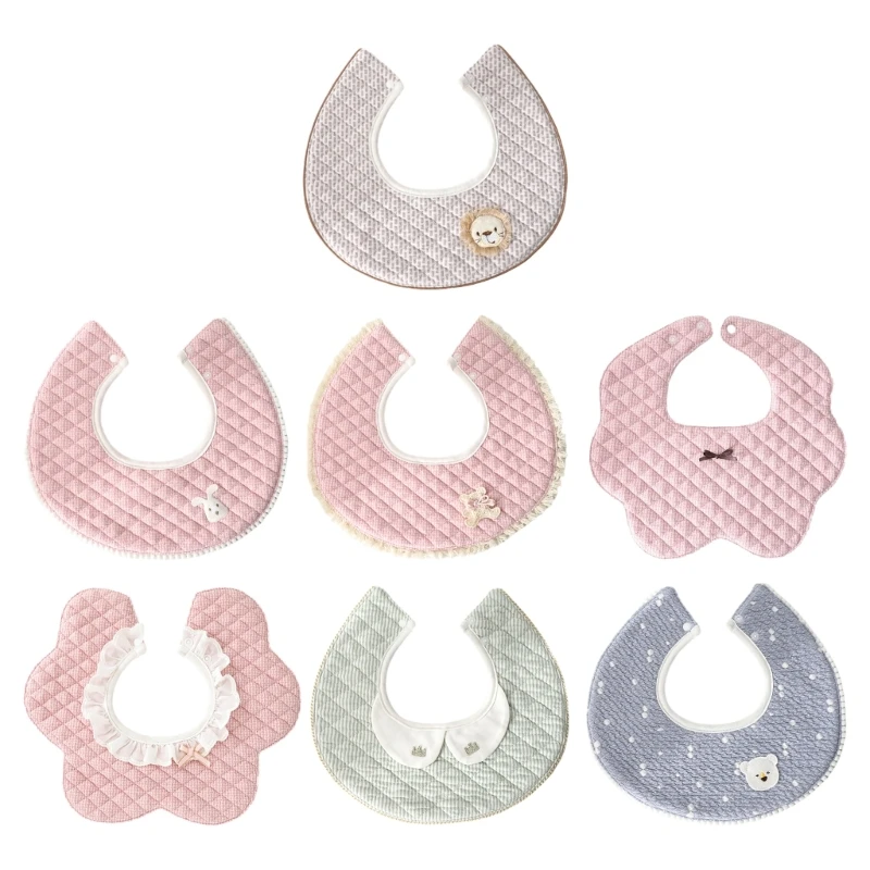 

Trendy Baby Cotton Bibs Soft & Comfortable Newborn Bibs for Messy Meals Chewing