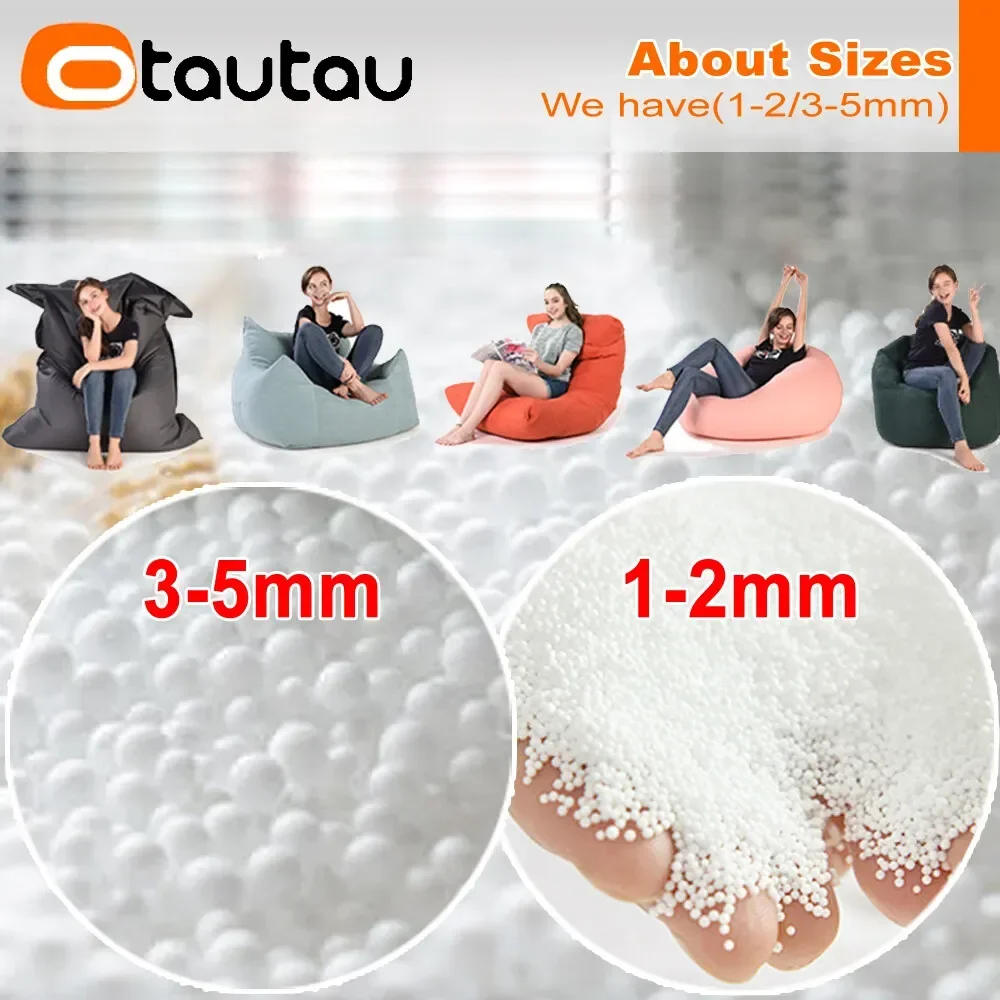 Bean Bag Filler OTAUTAU 240L EPS Ball Filler for 3ft Beanbag Pouf 3-5mm Polyester Pillow Cushion Bean Bag Chair Snow Scene TL001