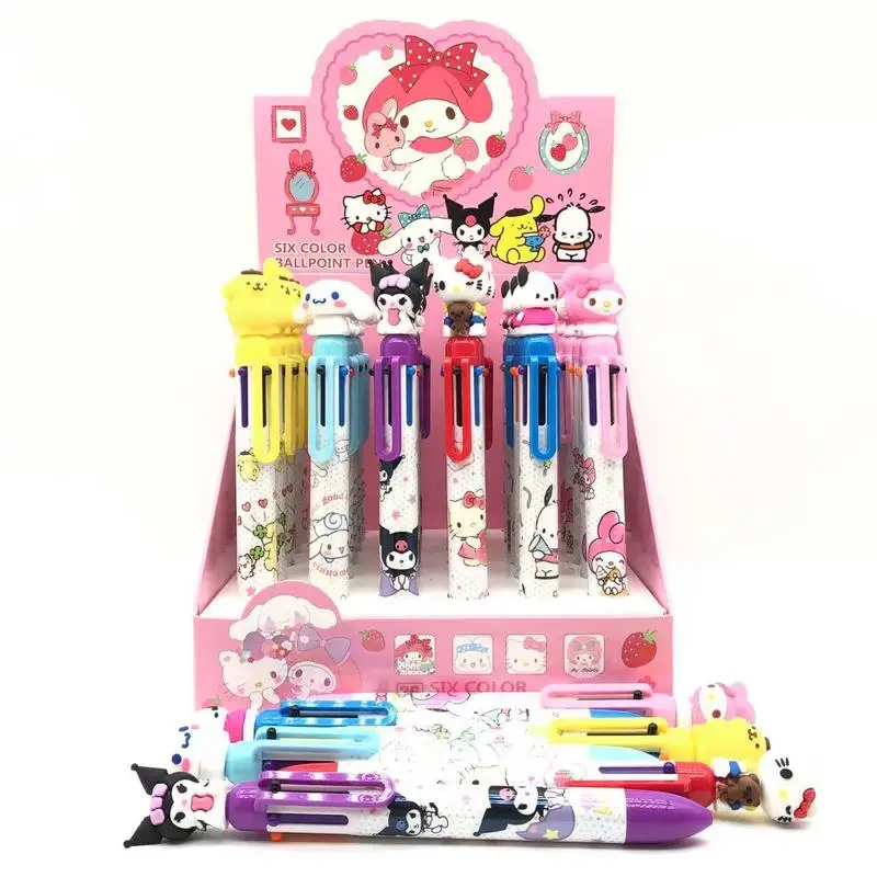 

36pcs Cartoon Ballpoint Pen 6 Colors Cute My Melody Stationery Pens Iigen 0.5 Student Hand Account Pen Draw School Birthday Gift