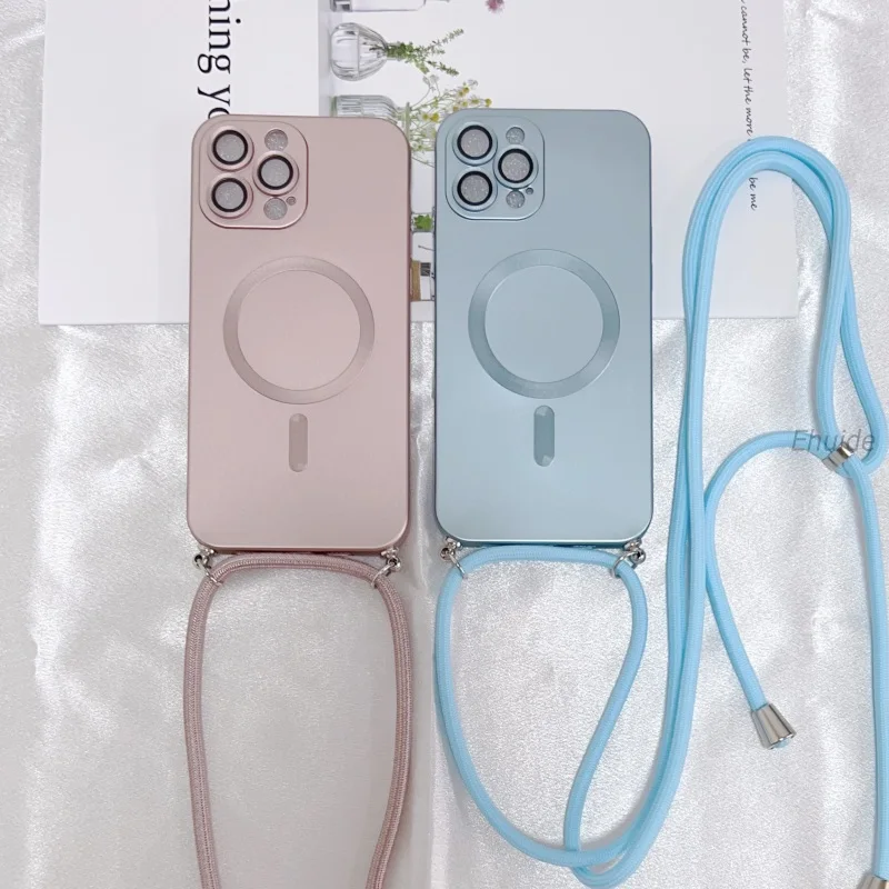 Enhanced Crossbody Magnetic Case with Soft TPU and Camera Protection