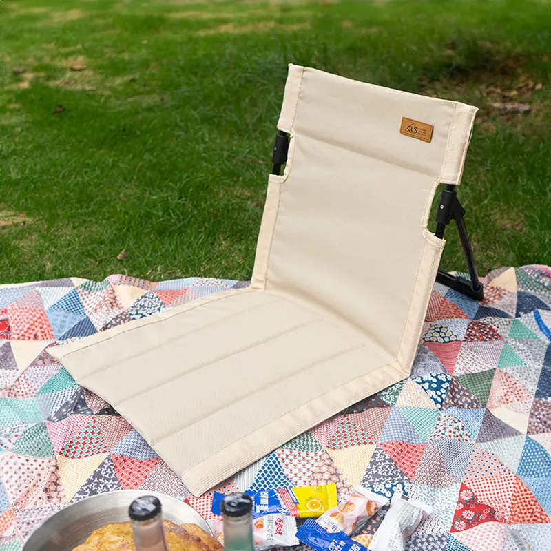 Outdoor Foldable Camping Chair Garden Park Single Reclining Chair Backrest Cushion Picnic Camping Foldable Beach