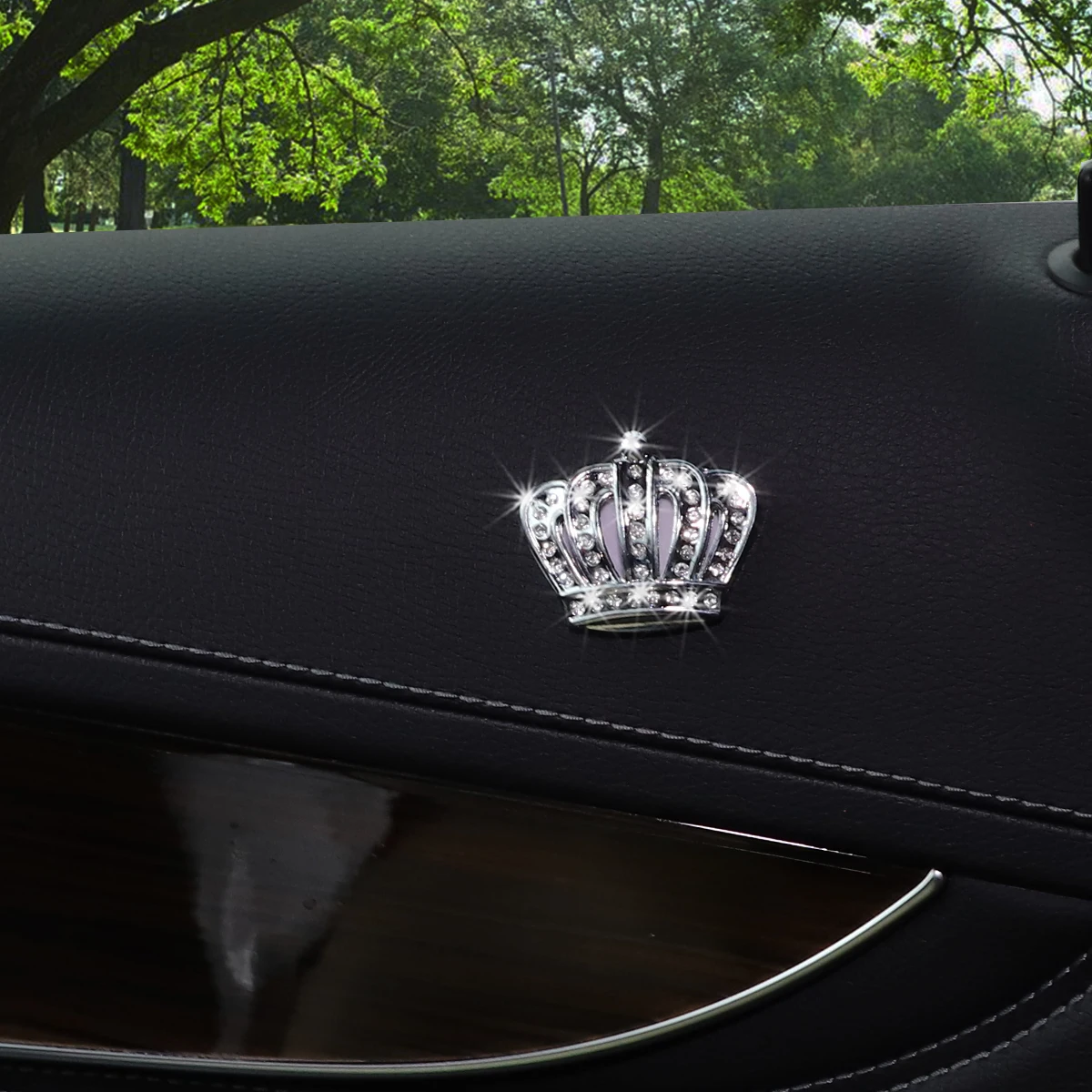 Set di 2 cornici per targa da donna, accessori per auto, in strass