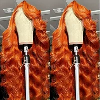 Perruques de cheveux humains ondulés couleur gingembre 350 de qualité supérieure pour femmes noires, teinte orange éblouissante avec boucles naturelles fluides pour un look sans effort 2
