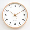2025 New 10/12/14inch Nordic Solid Wood Simple Wall Clock Living Room Home Decoration Silent Fashion Light Luxury Creative Clock 2