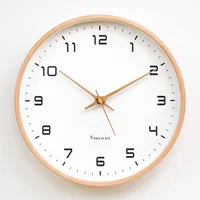 2025 New 10/12/14inch Nordic Solid Wood Simple Wall Clock Living Room Home Decoration Silent Fashion Light Luxury Creative Clock 2
