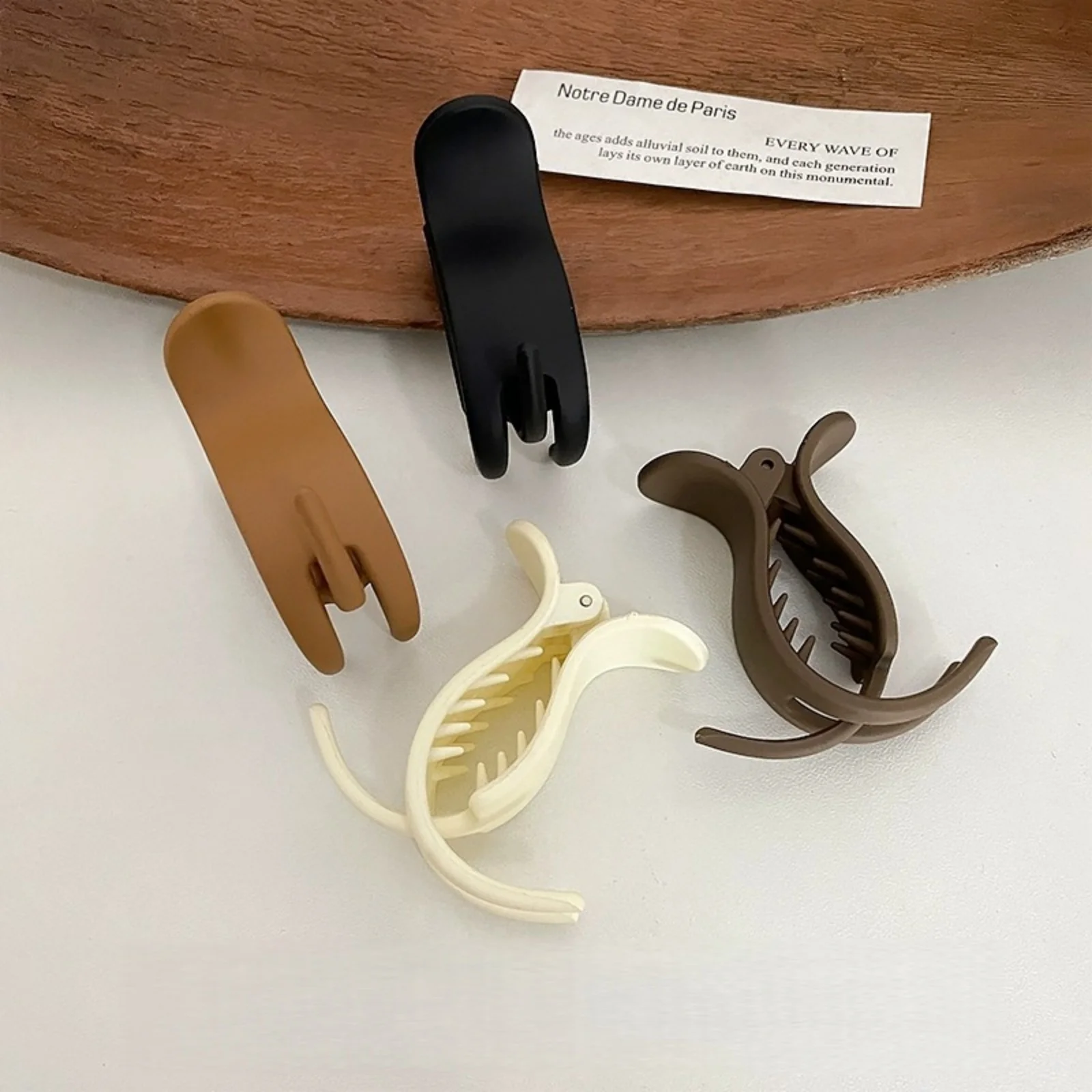 4Pcs Neutral - Toned Back - of - Head Hair Claws: Simple Design, Perfect for Casual & Elegant Hairstyles