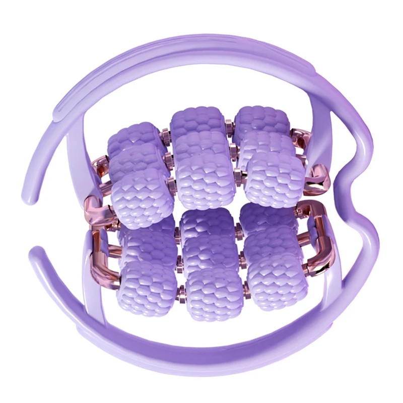 1 PCS Clamp Leg Massager, Wheels Muscle Roller Massager Purple TPE 360 Degree Leg Neck Muscle Hand Arm Relaxer
