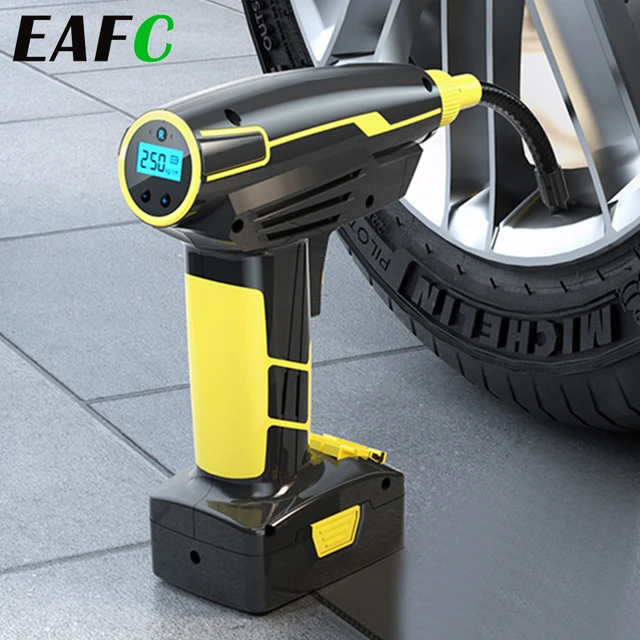 Cordless Tire Inflator Air Compressor Car Tire Pump with Rechargeable  Battery