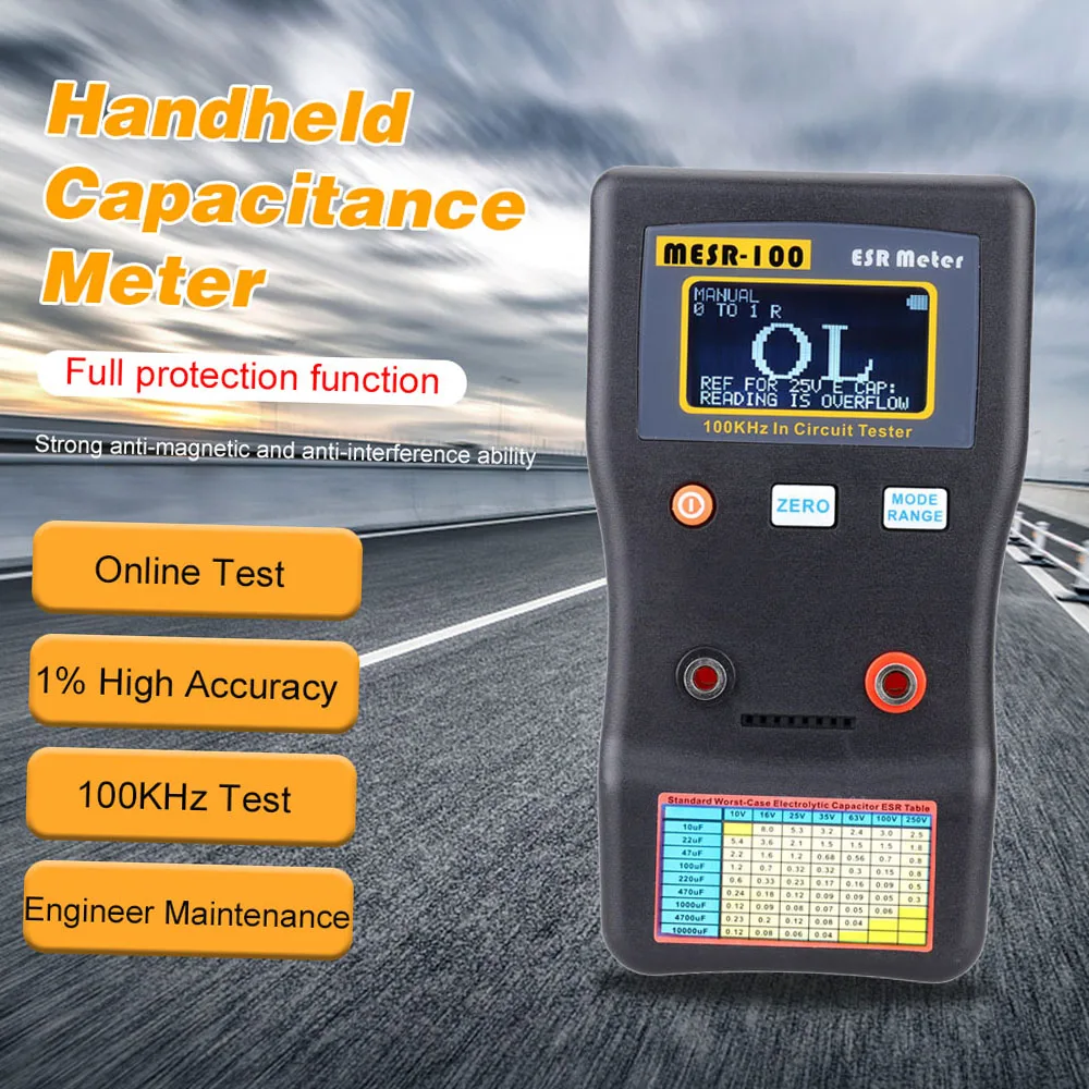 MESR-100 ESR Capacitor Tester Ohm Meter Professional Measuring Internal Resistance of Capacitor Capacitance Circuit Tester Capac 6