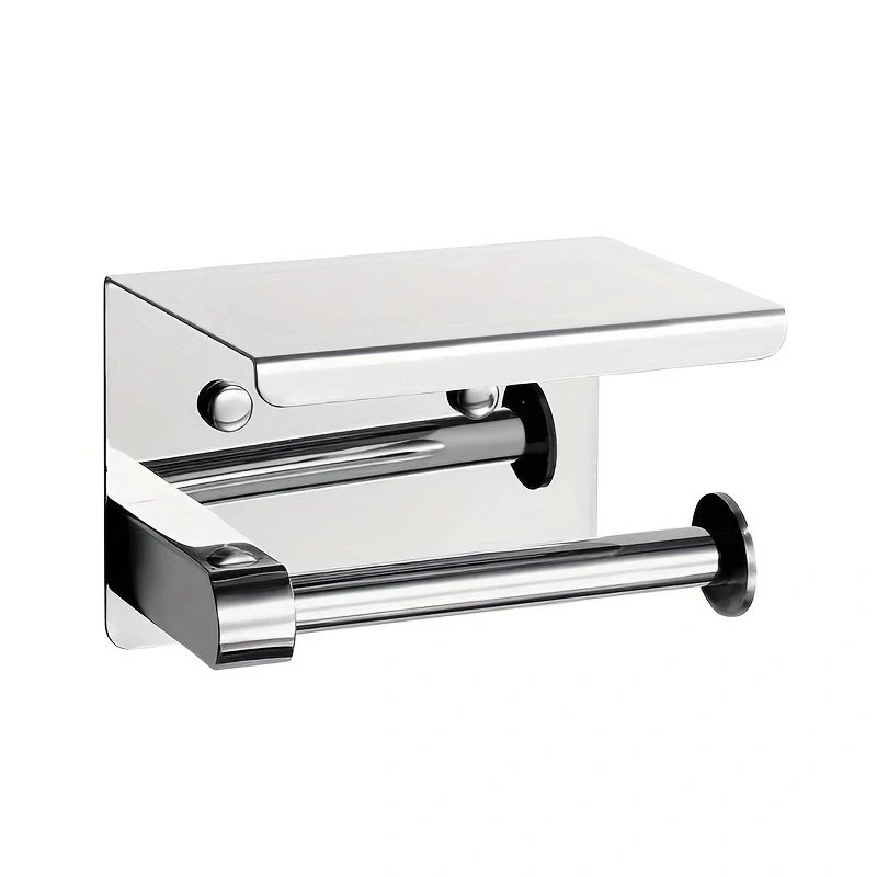 304 Stainless Steel Toilet Paper Holder with Phone Shelf Bathroom Tissue Holder Toilet Paper Roll toilet paper holder
