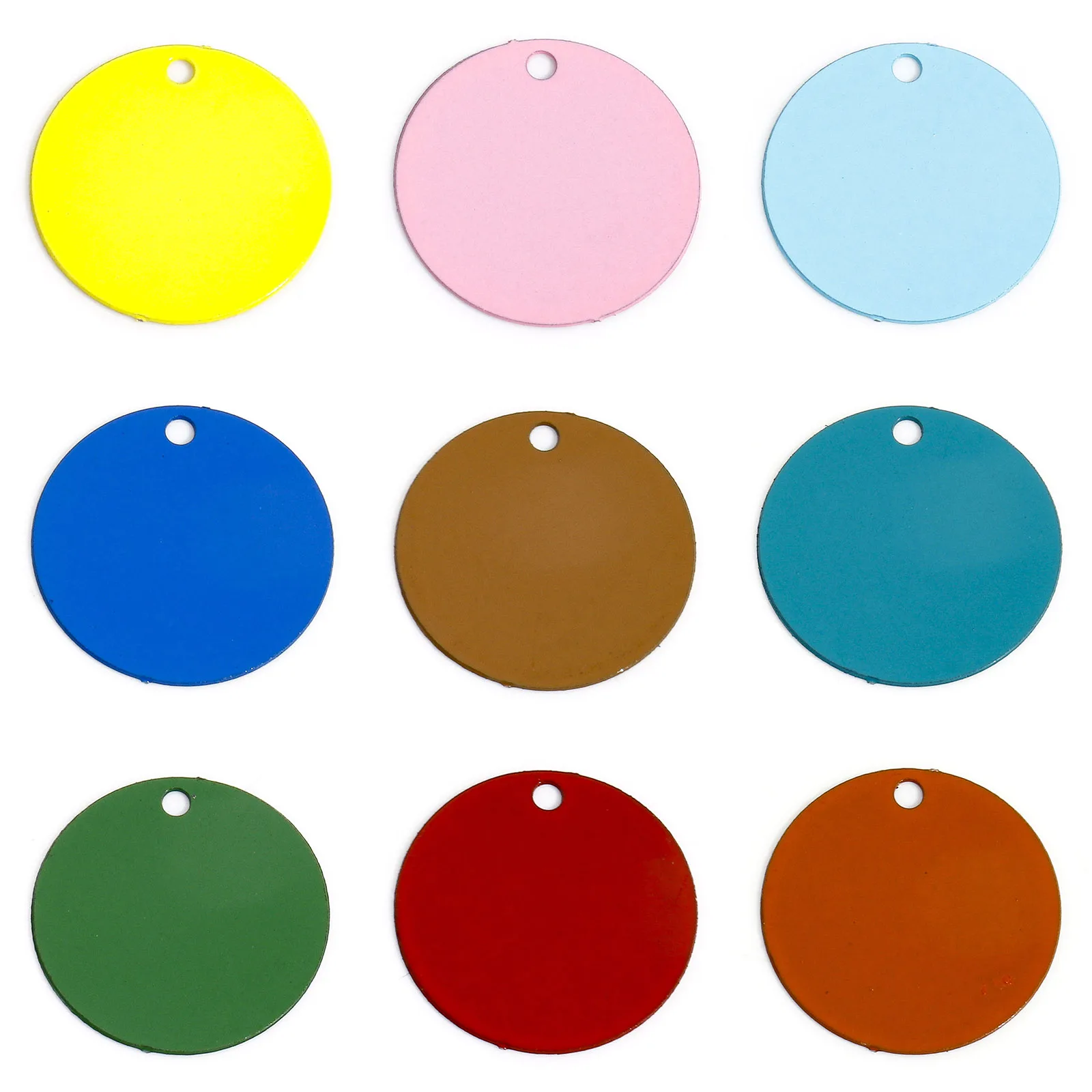 

50PCs Basic Round Iron Based Alloy Filigree Stamping Charms For Earring Jewelry Making Multicolor Painted Pendant 12mm Dia.