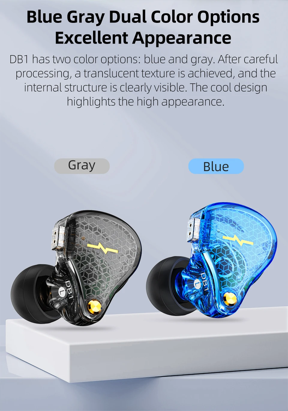 2021 NiceHCK DB1 HIFI In Ear Earphone 10mm Dynamic Music DJ Running Sport IEM Earbud Studio Earplug 0.78mm 2Pin Detachable