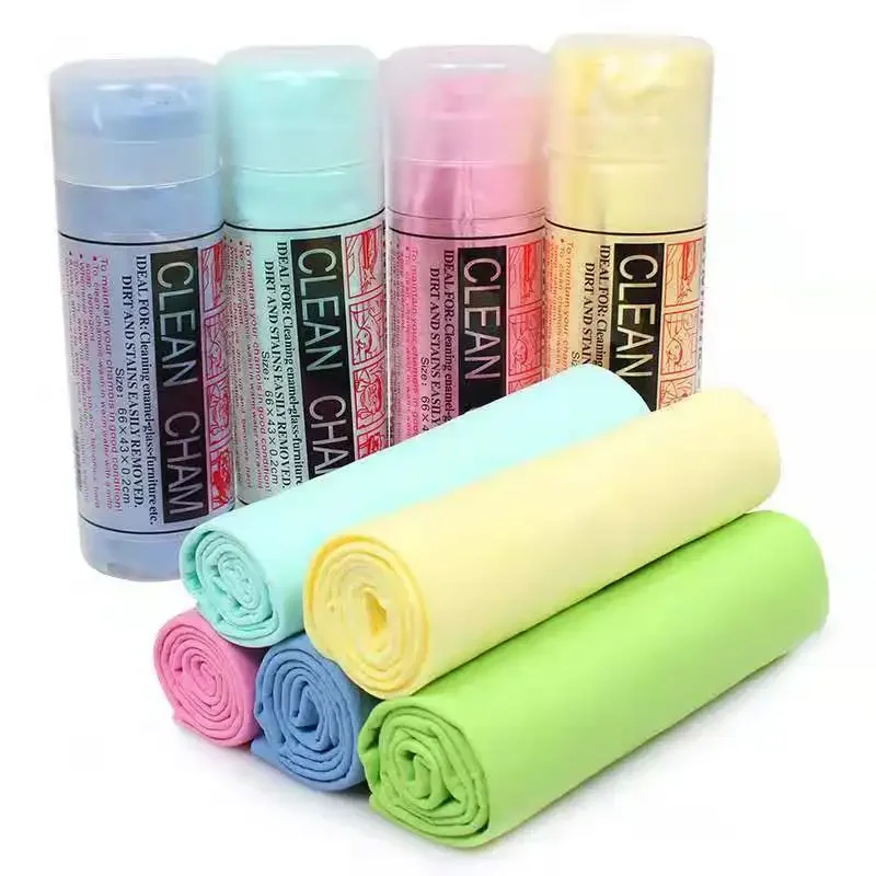 NewMagical Auto Care Suede PVA Deerskin Chamois Towels Car Cleaning Cham Towel Wash Cloth Sponge Super Absorbent Barreled Color suede car towel deer skin towel