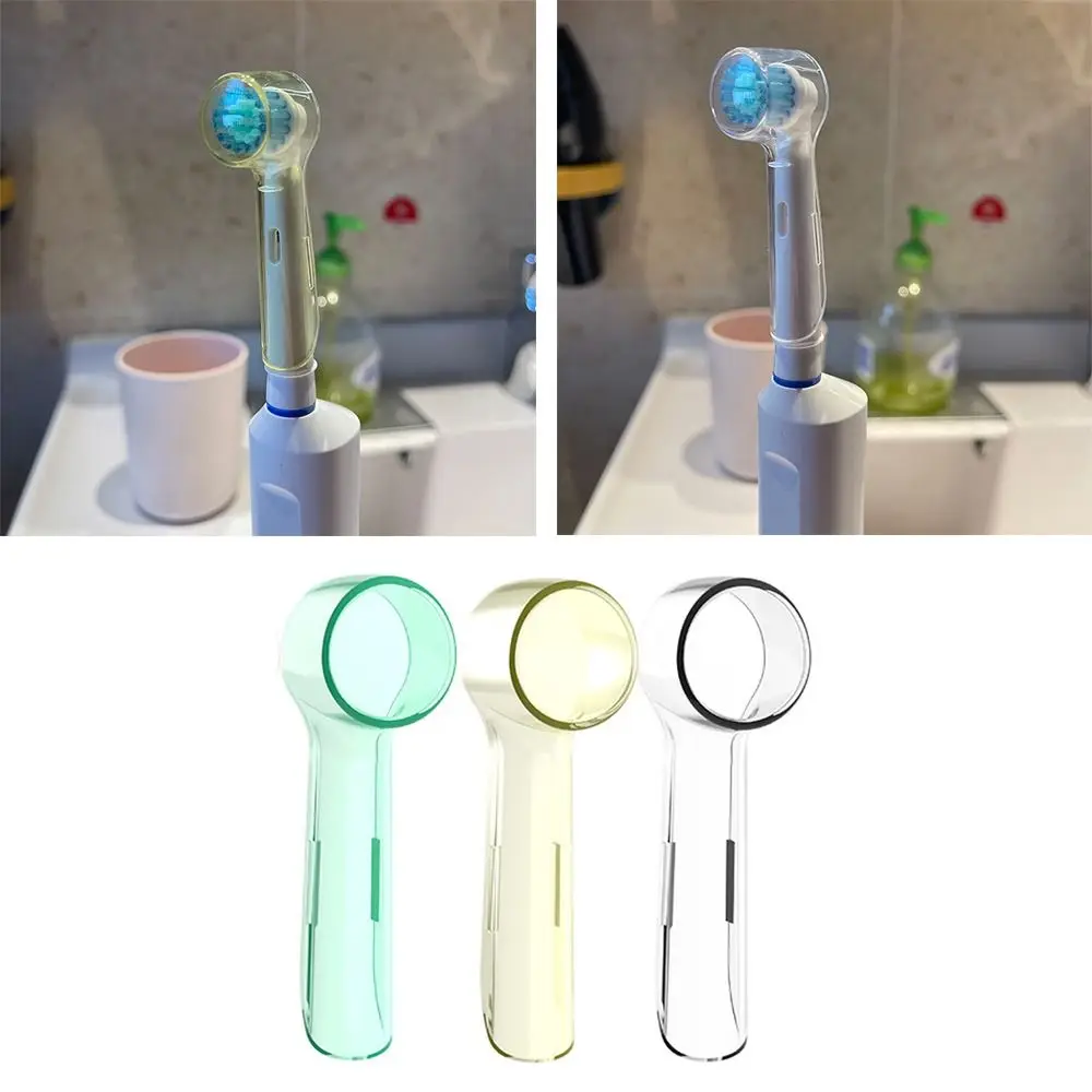 4Pcs Dustproof Electric Toothbrush Cover Portable Transparent Toothbrush Head Protective Cover Replacement Round Head for Oral B