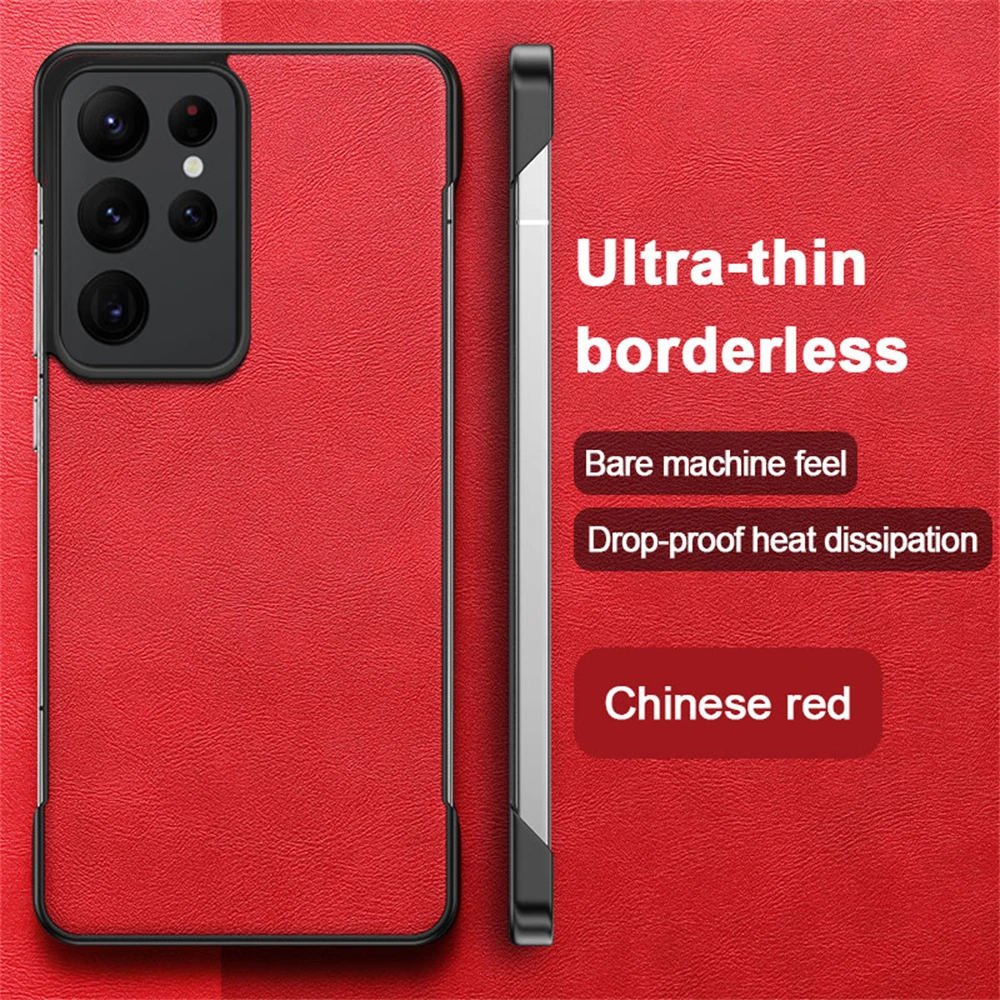Ultra Thin Frameless Leather Business Case with Slim Lens Protection