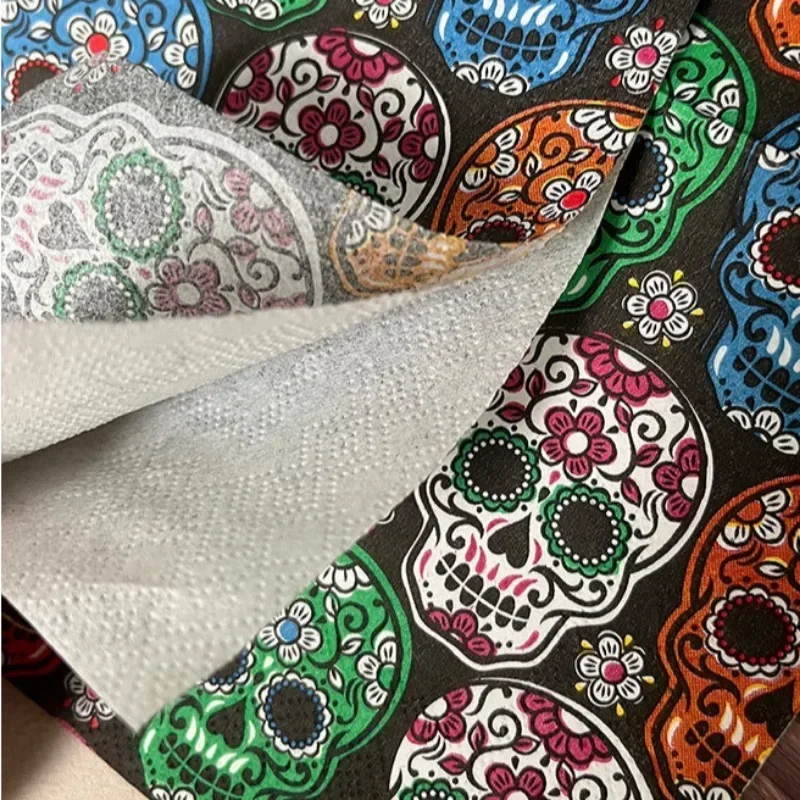 20pcs 25*25cm Thickened 3-ply Halloween Skull Printed Paper Napkins Colorful Printed Napkins for Party Decoration