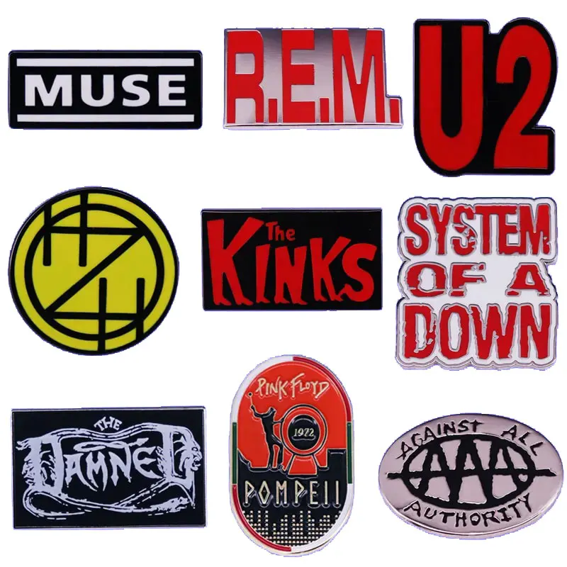 

Classic Hip Hop Rock Band Logo Badge Creative Music Record Album Enamel Pin Decoration Metal Brooch Singer Band fan Gift