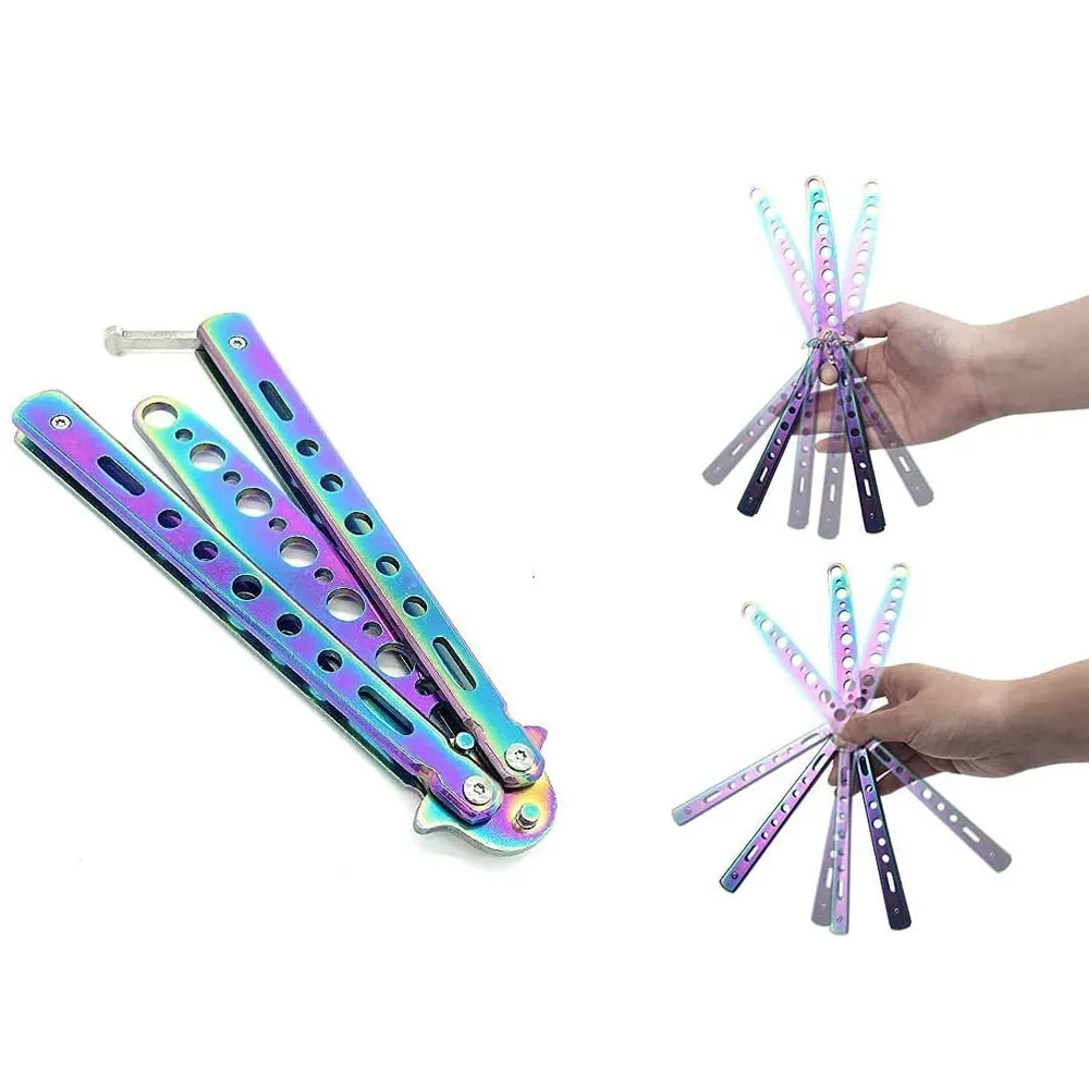 Portable Folding Knife Trainer Stainless Steel Pocket Practice Training Tool Outdoor Games Hand Movements