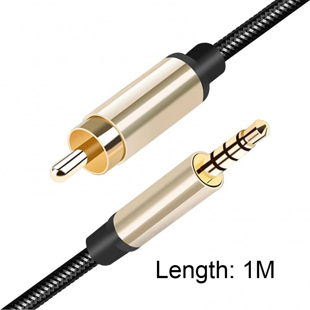 Male To Male Audio Cable 3.5MM Jack RCA To RCA Male Coaxial Cable Gold-plated Stereo HiFi Home Theater for Amplifiers Player