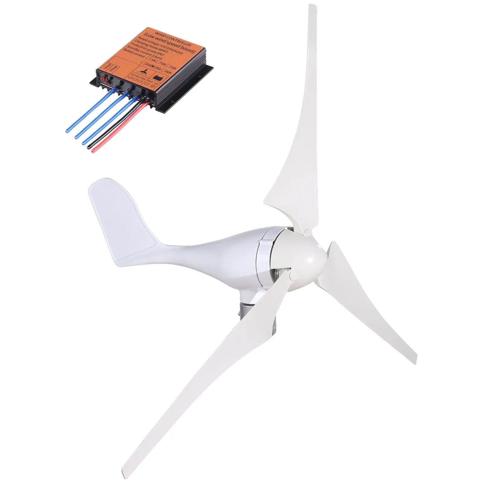 

VEVOR Wind Turbine Generator 400W 3 Blades With Charge Controller Windmill RV Yacht Farm Small Wind Generator Home Use Portable