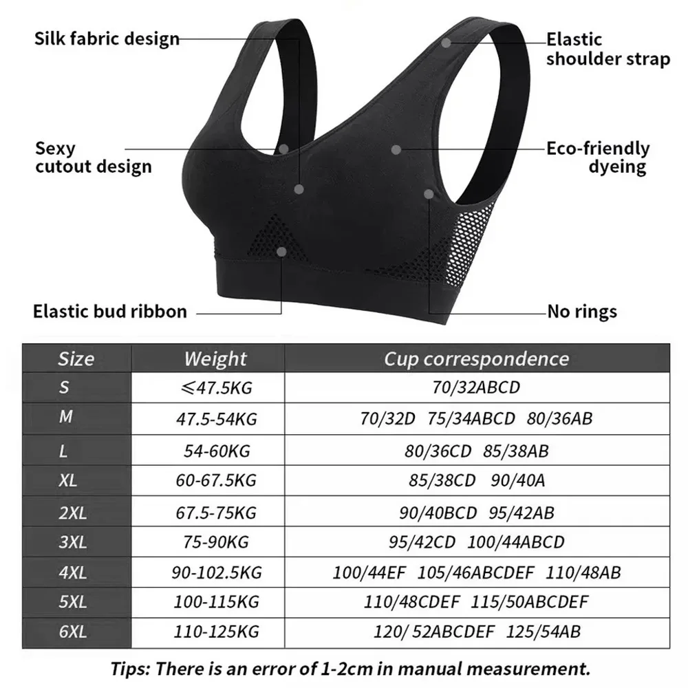 Bras For Women Seamless Bra With Pads Big Size 4XL 5XL 6XL Bralette Push Up Brassiere Bra Wireless Sport Bra Gym Top Underwear 6