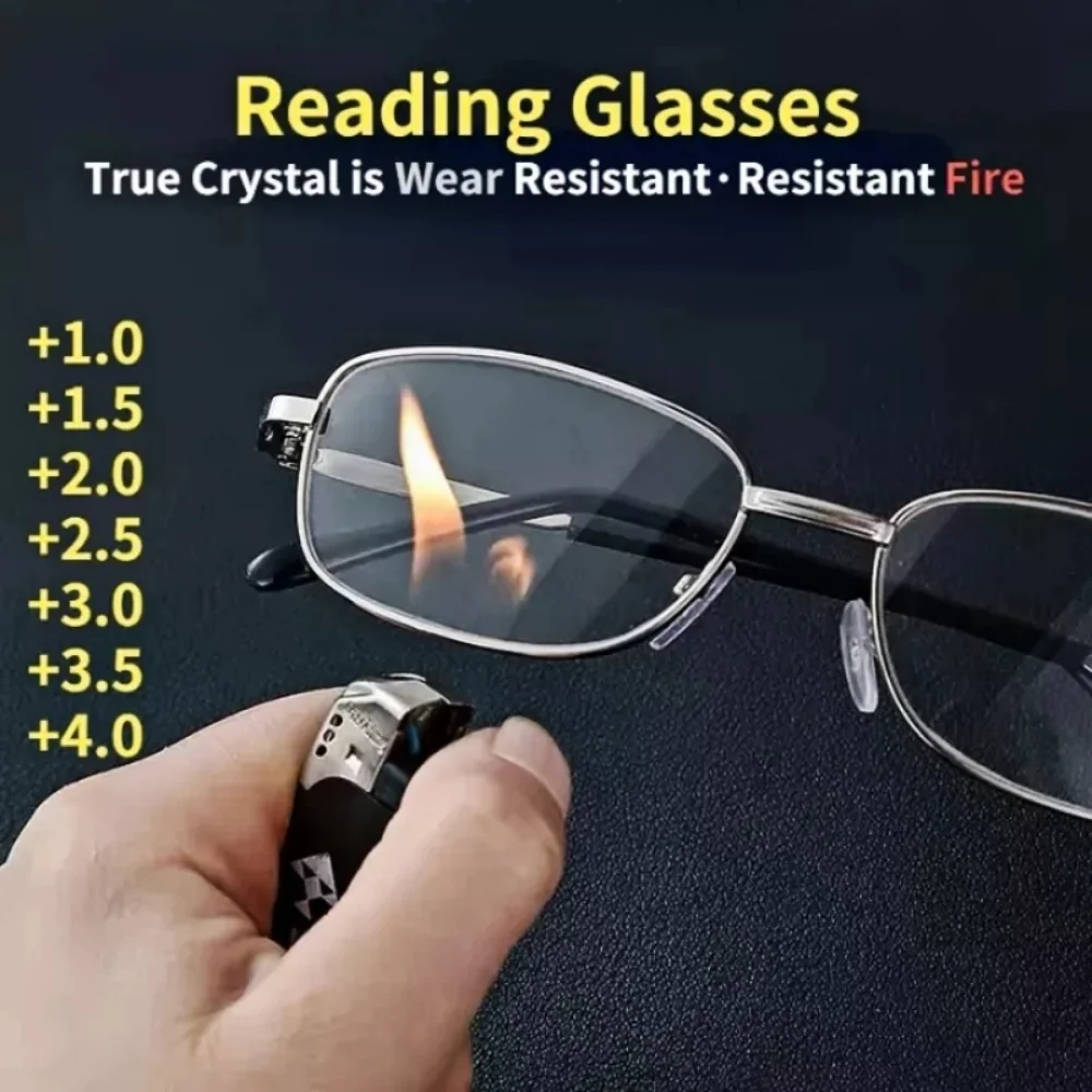 RealGlassLensReadingGlassesMenWomenSquareFullFramePresbyopic