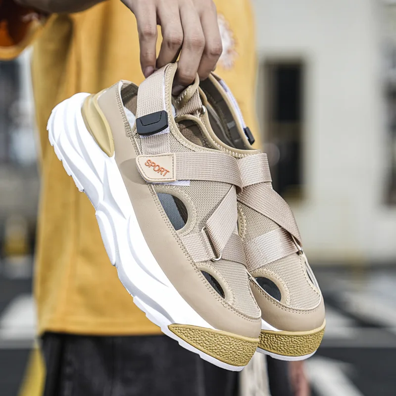 Men's Summer Mesh Breathable Dad Shoes Lightweight Sports and Casual wade Shoes sandal slippers