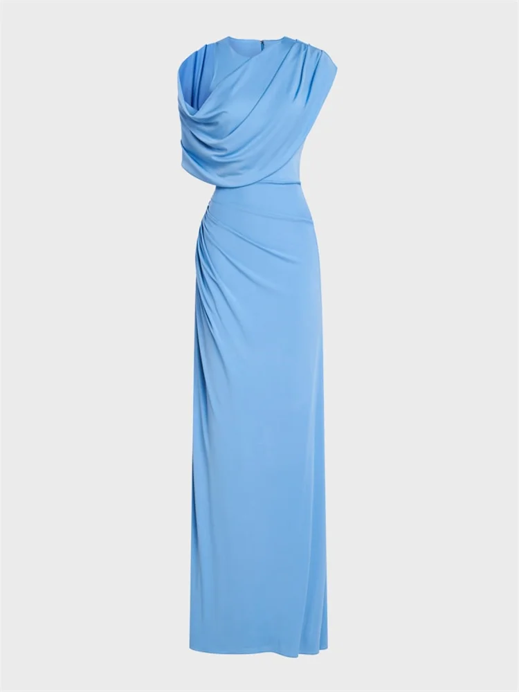 

New Arrival Jewel Neckline Short Sleeves A-Line Chiffon Evening Dress Elegant Back Zipper Floor Length High Slit Gown For Women