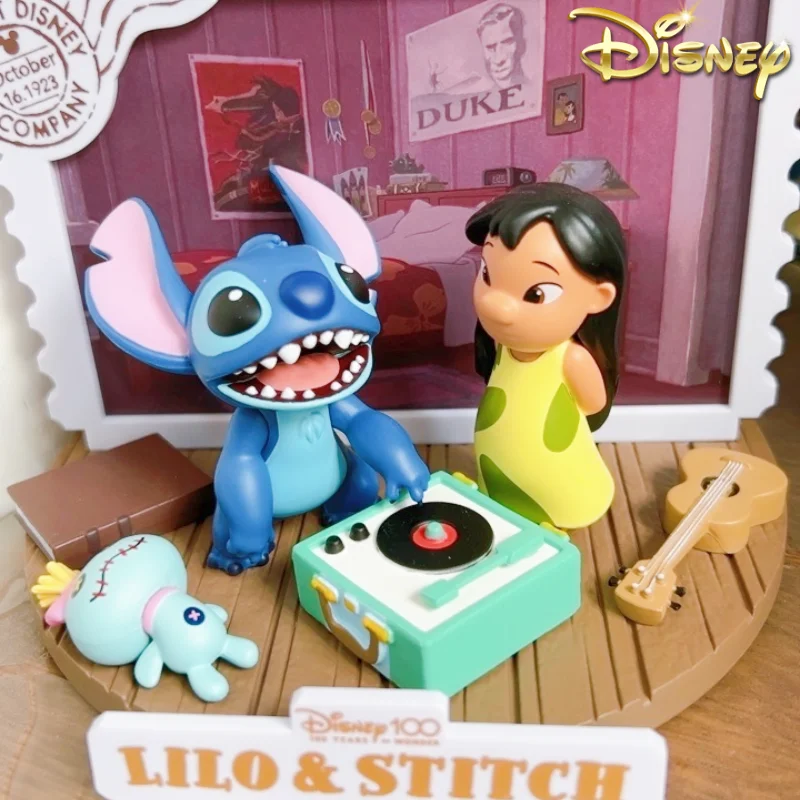 

Disney Lilo&stitch Stamp Scene Action Figure Kawaii Stitch Doll Cut Cartoon Desktop Decor Nice Room Decor Kids Christmas Gift