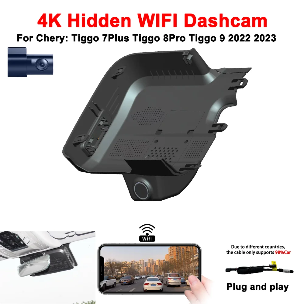 4K HD Plug And Play Wifi Car DVR Dash Cam For Front And Rear Cam APP Control