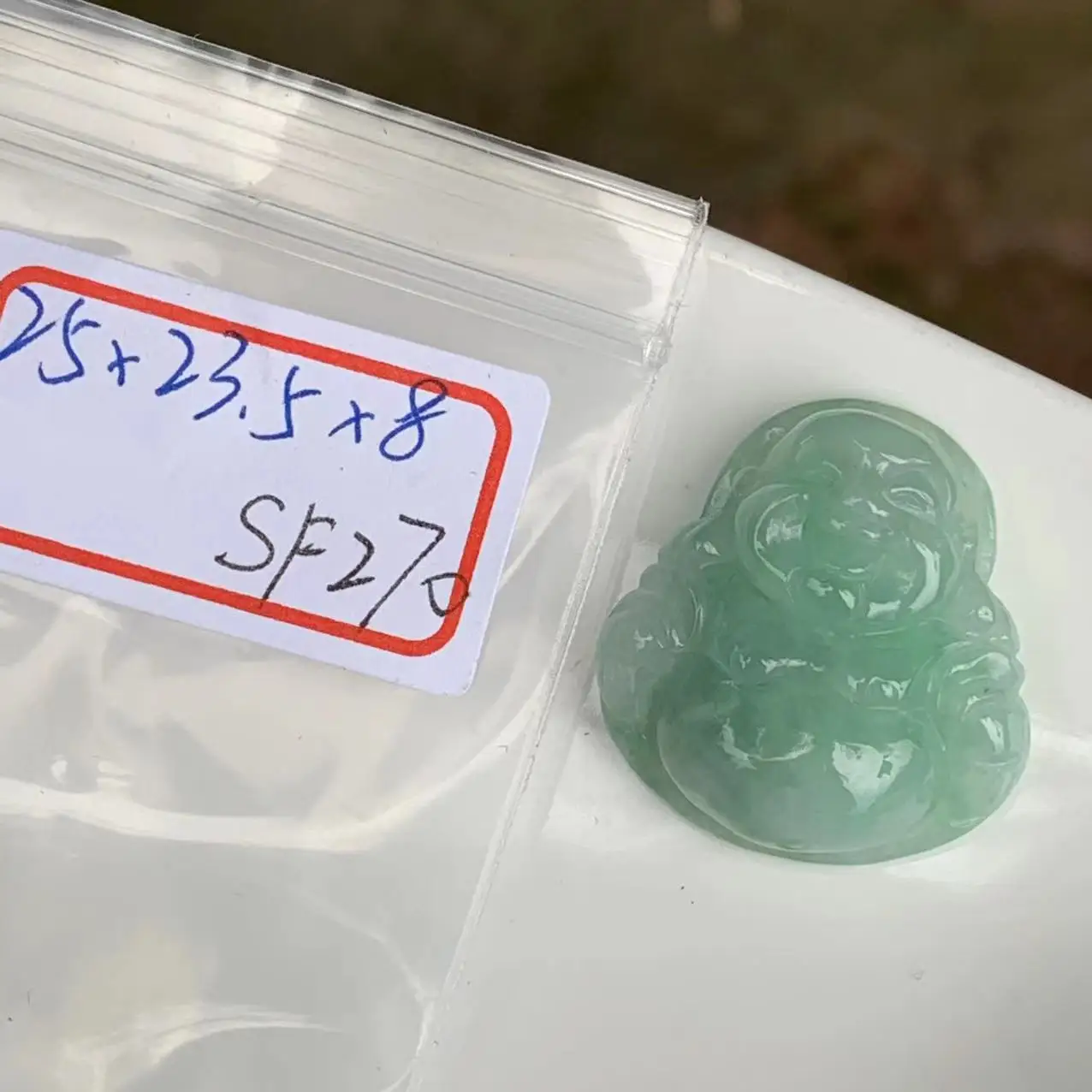 Natural Myanmar jade Milo Buddha Necklace Pendant women's children's jewelry