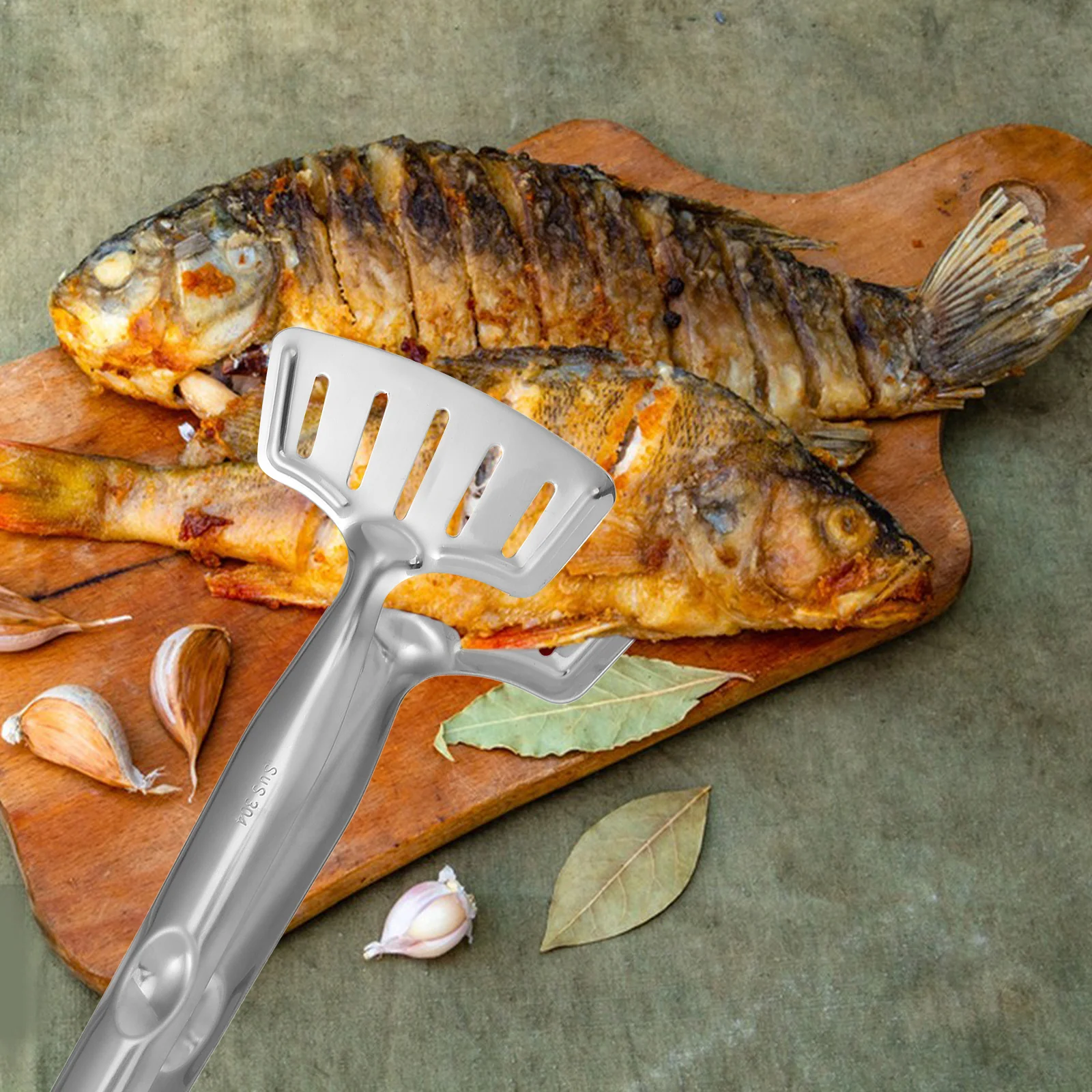 2 in Fried Fish Clips Bbq Tongs Egg Spatula Flipper Kitchen Gadgets Pancake Frying Loaf Turner Food Toast