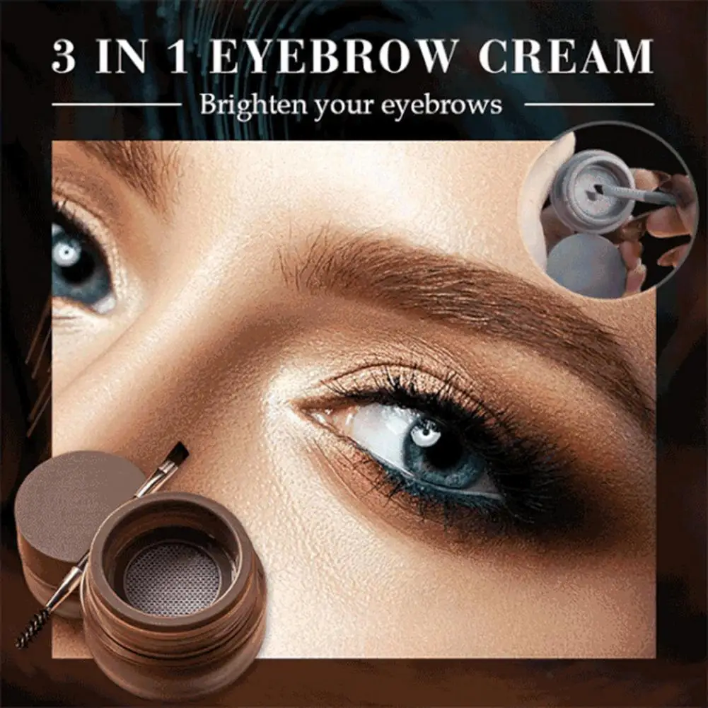 6.2g Eyebrow Cream Waterproof Air Cushion Design with Brush Long Lasting Double Headed Pencil for Women | Красота и здоровье