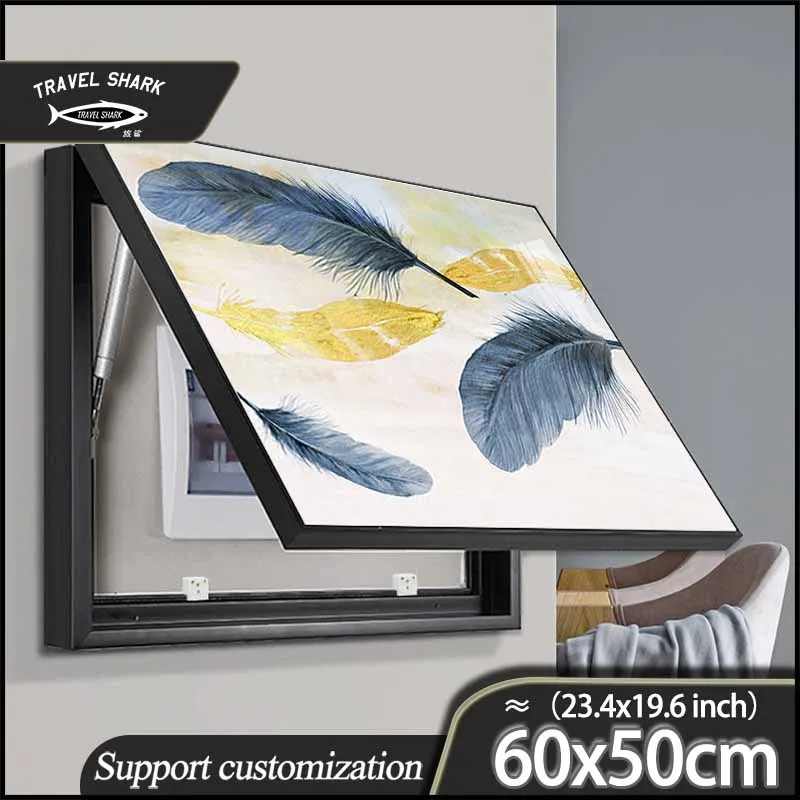

Travel Shark Hydraulic Electric Box Decor Painting Punch-Free Mural Print Poster Pictures Home Living Room Decorations 60x50CM