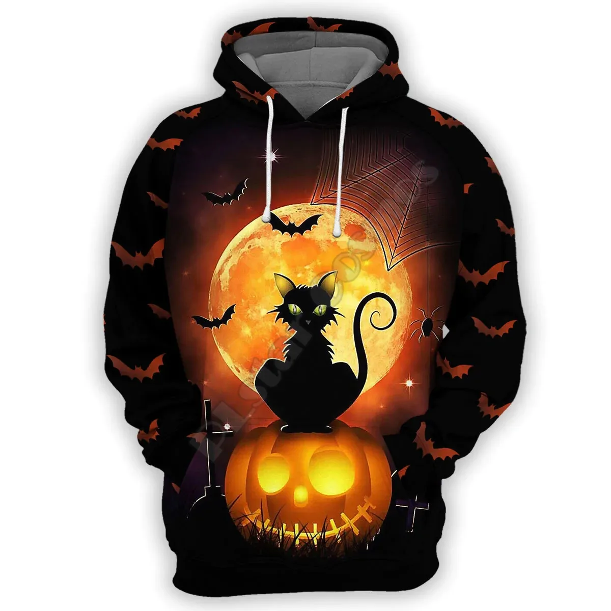 Black Cat Halloween 3D All Over Printed Hoodies Streetwear Women For Men Pullover/Sweatshirt/Zipper Hoodies