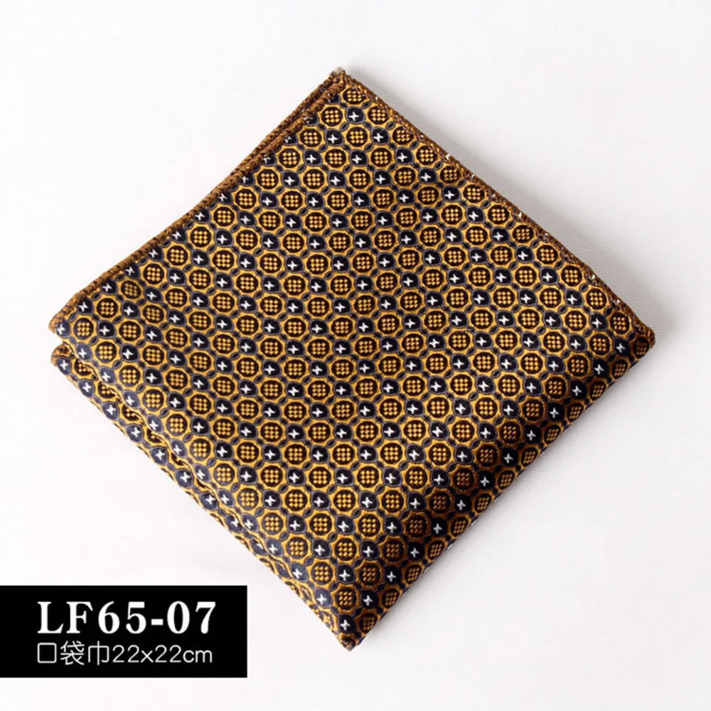 22CM Classic Men Polyester Pocket Square Dot Paisley Floral Handkerchief Business Hanky Wedding Party Chest Tie Suit Accessories