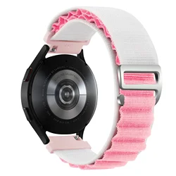 Alpine Loop Nylon Bracelet Strap - 20mm/22mm - Universal Smartwatch Band Replacement - 22mm watch band (Starlight - pink)