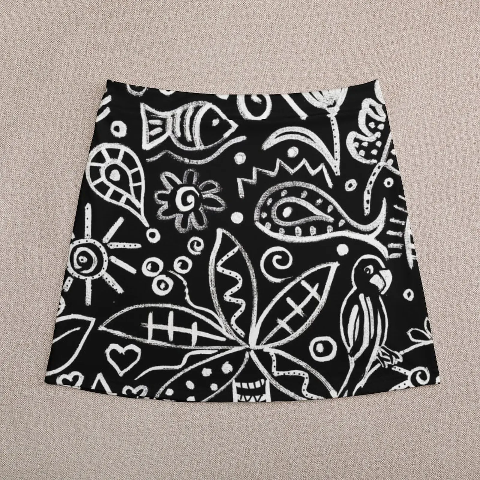 Animal Carnival by Night (black and white) Mini Skirt rave outfits for women cute skirt luxury women skirts