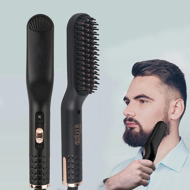 Kit de brosse chauffante pour barbe électrique, lisseur de cheveux, lissage rapide pour hommes, peigne électrique pour cheveux 1