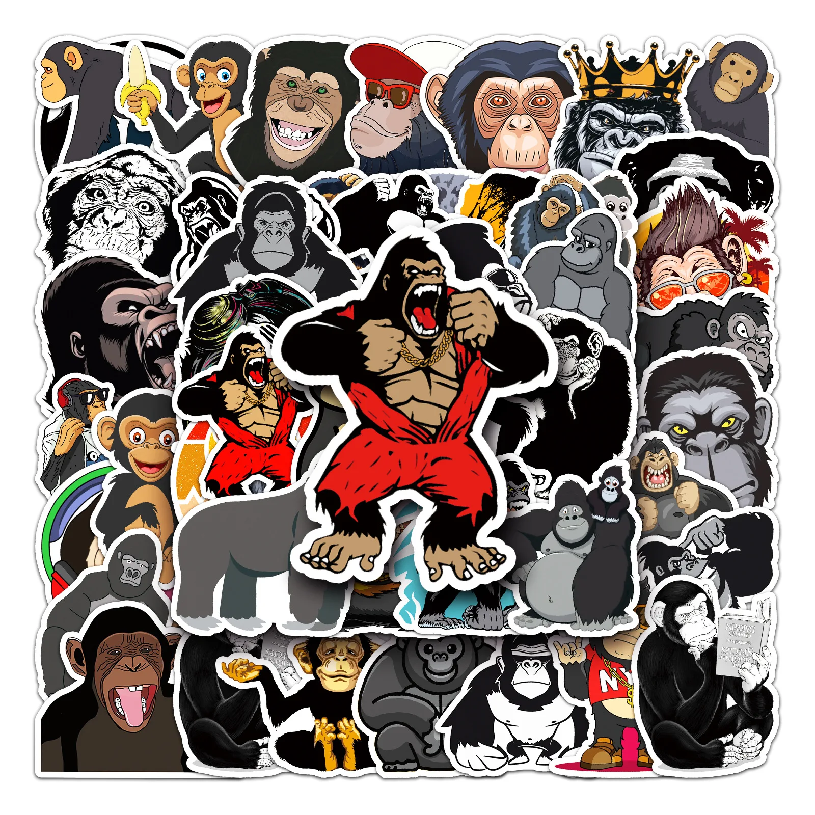 

50Pcs Orangutan Series Graffiti Stickers Suitable for Laptop Helmets Desktop Decoration DIY Stickers Toys Wholesale