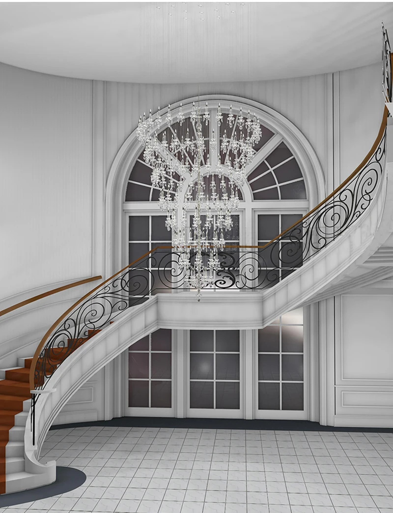 Einzigartiges Projekt Kristall Kronleuchter Licht für Hotel Restaurant Hochzeit Dekoration große Hängelampe Pendel leuchte Treppe Kronleuchter – Detail 5