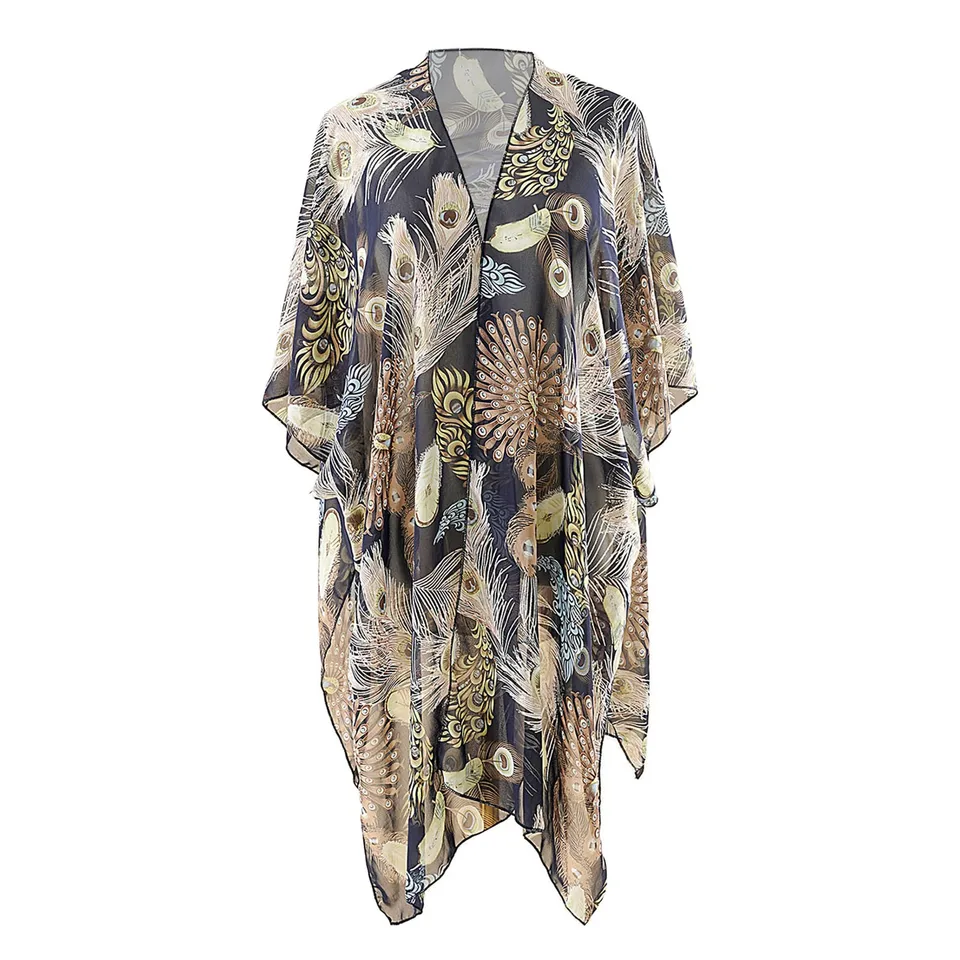 Floral Buttoned Bikini Shirt Cover Up Dress