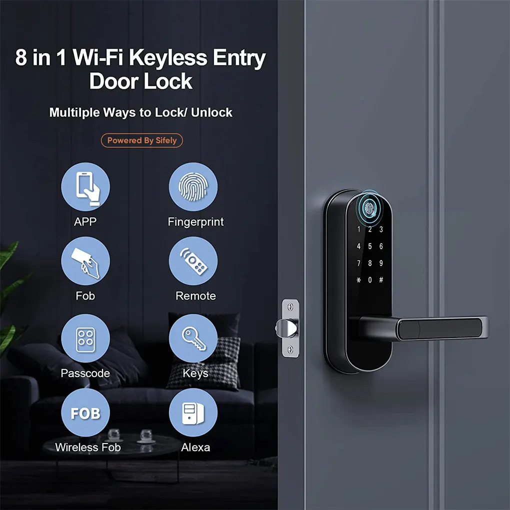 

Door Lock Keyless Door Smart Door Fingerprint Door Lock Smart Lock with Lock Front Lock Biometric lock keypad handle