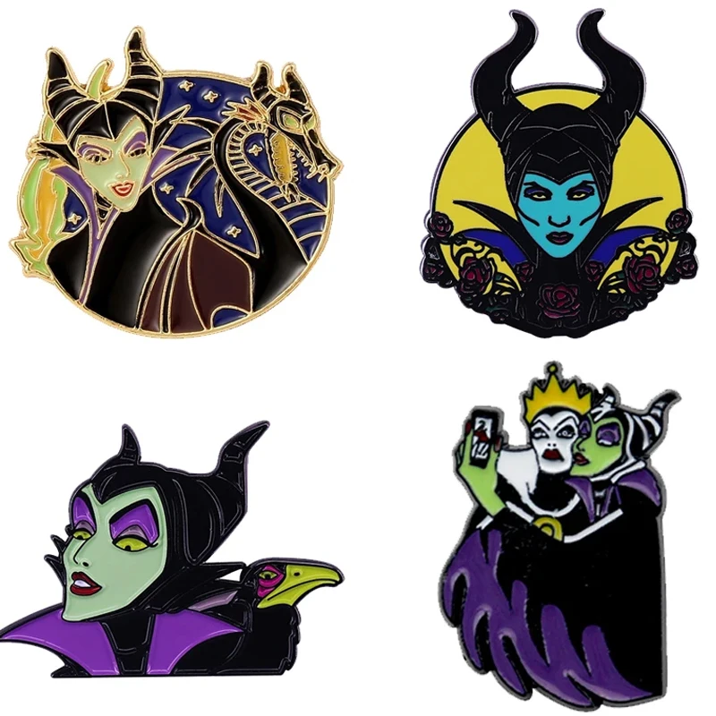

Disney Maleficent Enamel Pin Custom Witch Maleficent Brooches Bag Lapel Pin Cartoon Badg Jewelry Gift for Kids Friends Lapel Pin